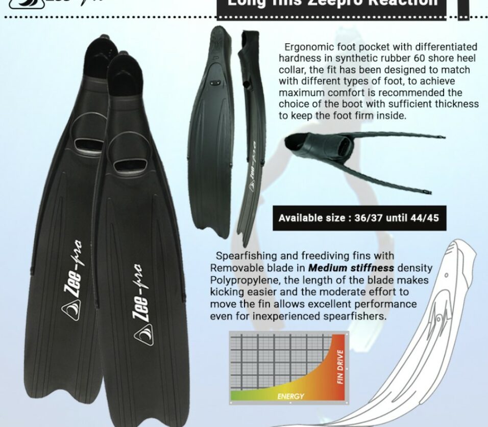 Long Fins Full Foot Zeepro Reaction - Bali Dive Shop