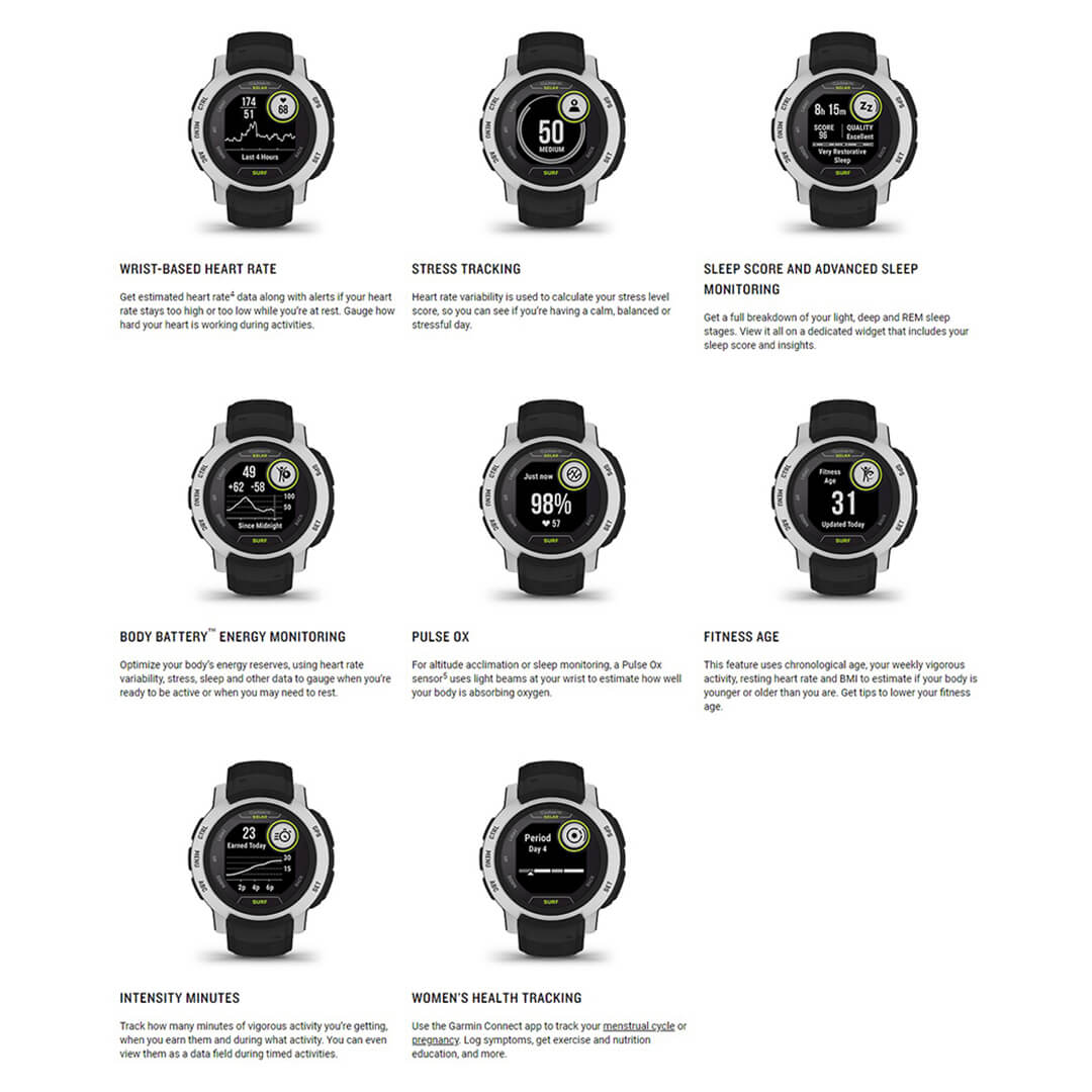 Wristwatch Garmin Instinct 2 Solar Surf Edition Bali Dive Shop